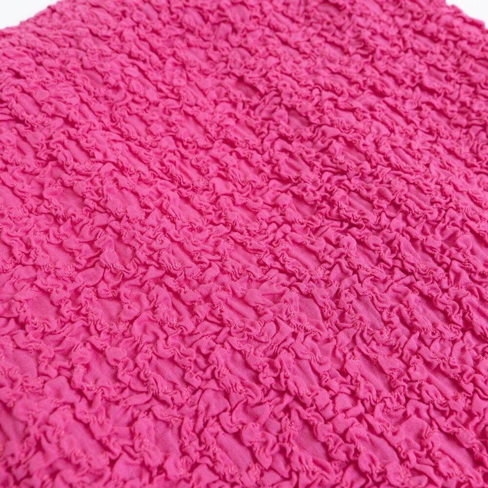 Anthropologie Strapless Smocked Cover Up Gauze Dress Hot Pink XS/ S - Picture 12 of 14